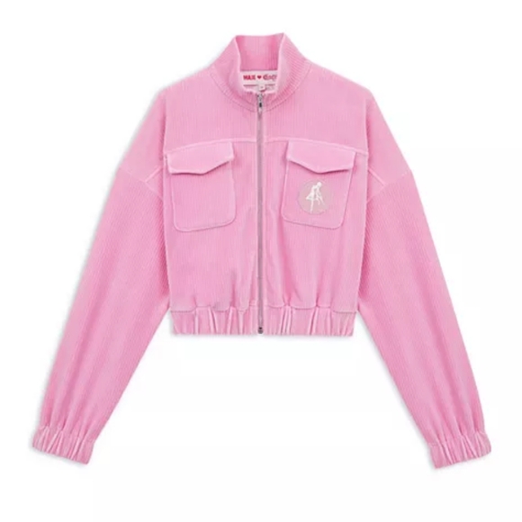 RARE Sailor Moon x Maje Pink Corduroy Cropped Jacket Limited Edition Size 36 - Picture 3 of 9